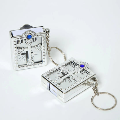 Fashion Holy Bible Keychain Mini Christian English Book Key Ring For Gift
